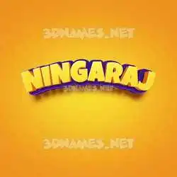 ningaraj in Orange Toon style - 3D name wallpaper