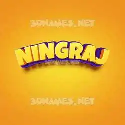 ningraj in Orange Toon style - 3D name wallpaper