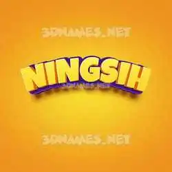 ningsih in Orange Toon style - 3D name wallpaper