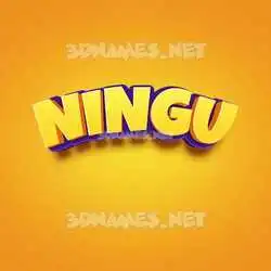 ningu in Orange Toon style - 3D name wallpaper