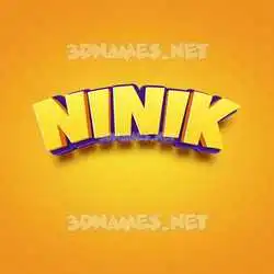ninik in Orange Toon style - 3D name wallpaper