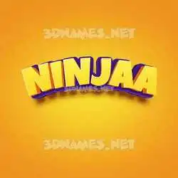ninjaa in Orange Toon style - 3D name wallpaper