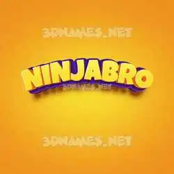 ninjabro in Orange Toon style - 3D name wallpaper
