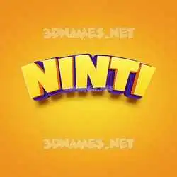 ninti in Orange Toon style - 3D name wallpaper