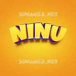 ninu in Orange Toon style - 3D name wallpaper