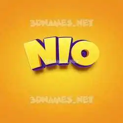 nio in Orange Toon style - 3D name wallpaper
