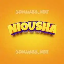 niousha in Orange Toon style - 3D name wallpaper