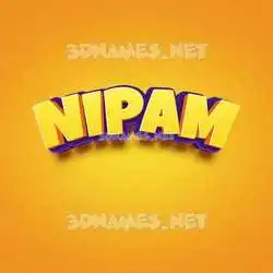 nipam in Orange Toon style - 3D name wallpaper