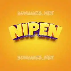 nipen in Orange Toon style - 3D name wallpaper