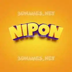 nipon in Orange Toon style - 3D name wallpaper