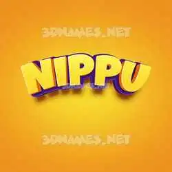 nippu in Orange Toon style - 3D name wallpaper