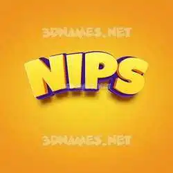 nips in Orange Toon style - 3D name wallpaper