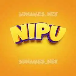 nipu in Orange Toon style - 3D name wallpaper