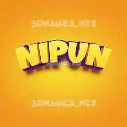 nipun in Orange Toon style - 3D name wallpaper