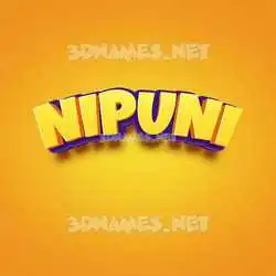 nipuni in Orange Toon style - 3D name wallpaper