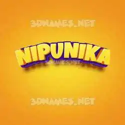 nipunika in Orange Toon style - 3D name wallpaper