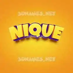 nique in Orange Toon style - 3D name wallpaper