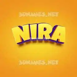 nira in Orange Toon style - 3D name wallpaper