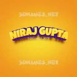 niraj gupta in Orange Toon style - 3D name wallpaper