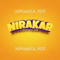 nirakar in Orange Toon style - 3D name wallpaper