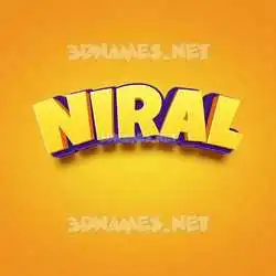 niral in Orange Toon style - 3D name wallpaper