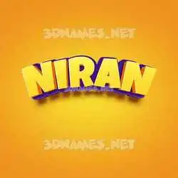 niran in Orange Toon style - 3D name wallpaper