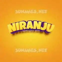 niranju in Orange Toon style - 3D name wallpaper