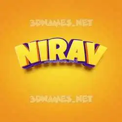 nirav in Orange Toon style - 3D name wallpaper