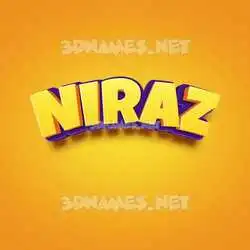 niraz in Orange Toon style - 3D name wallpaper