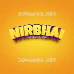 nirbhai in Orange Toon style - 3D name wallpaper