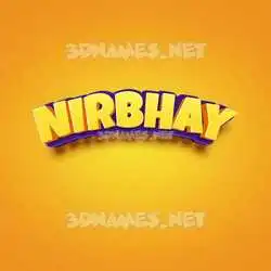 nirbhay in Orange Toon style - 3D name wallpaper