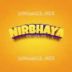 nirbhaya in Orange Toon style - 3D name wallpaper