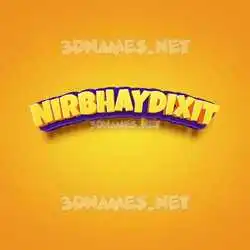 nirbhaydixit in Orange Toon style - 3D name wallpaper