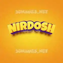 nirdosh in Orange Toon style - 3D name wallpaper