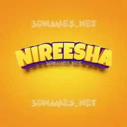 nireesha in Orange Toon style - 3D name wallpaper