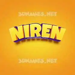 niren in Orange Toon style - 3D name wallpaper