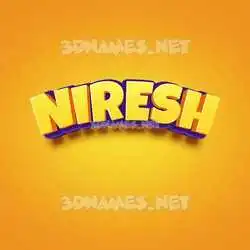 niresh in Orange Toon style - 3D name wallpaper