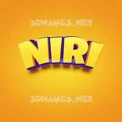 niri in Orange Toon style - 3D name wallpaper