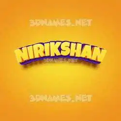 nirikshan in Orange Toon style - 3D name wallpaper