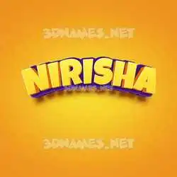 nirisha in Orange Toon style - 3D name wallpaper