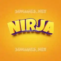 nirja in Orange Toon style - 3D name wallpaper
