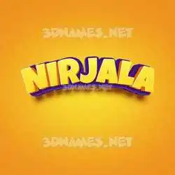 nirjala in Orange Toon style - 3D name wallpaper