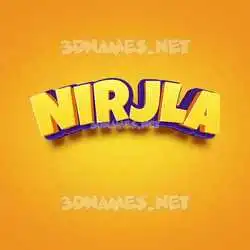 nirjla in Orange Toon style - 3D name wallpaper