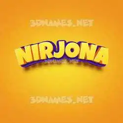 nirjona in Orange Toon style - 3D name wallpaper