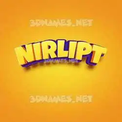 nirlipt in Orange Toon style - 3D name wallpaper