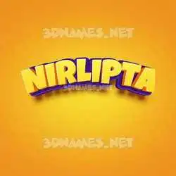 nirlipta in Orange Toon style - 3D name wallpaper