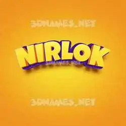 nirlok in Orange Toon style - 3D name wallpaper