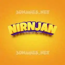 nirnjan in Orange Toon style - 3D name wallpaper
