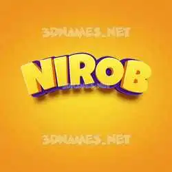 nirob in Orange Toon style - 3D name wallpaper