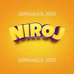 niroj in Orange Toon style - 3D name wallpaper